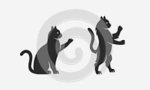 Cat logo. Cats silhouettes.