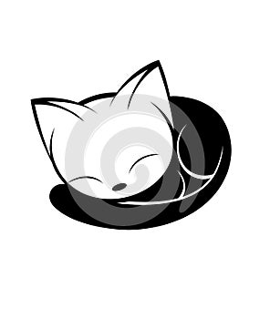 Cat logo illustration on white background.