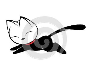 Cat logo illustration on white background.