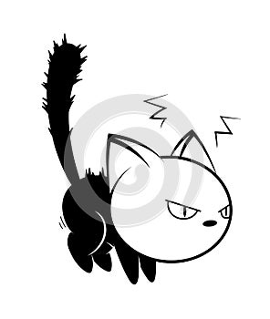 Cat logo illustration on white background.