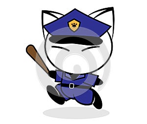Cat logo illustration on white background