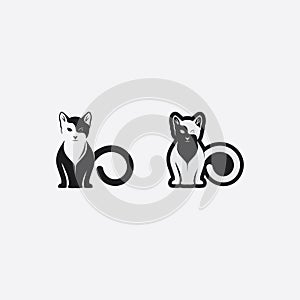 cat logo and vector animal icon footprint kitten calico logo dog symbol cartoon character sign illustration doodle design