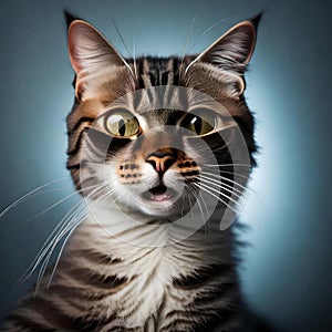 Cat looking surprised - ai generated image