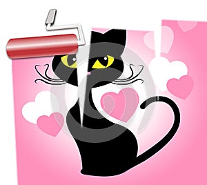 Cat Love Indicates Dating Heart And Romance