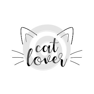 Cat lover cute vector hand drawn illustration