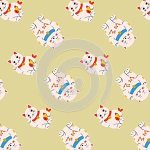 cat manekineko pattern - symbol success background