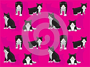 Cat Manx Cartoon Character Seamless Wallpaper Background