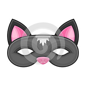 Cat Mask as Carnival or Party Attribute Vector Illustration