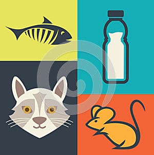 Cat menu vector illustration
