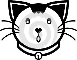 Cat miaow flat icon illustration vector solid color