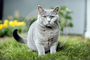 cat months standing old Chartreux young animal themes walking one copy space white background furry full-length felino pet nobody photo
