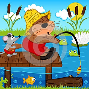 Cat mouse fishing