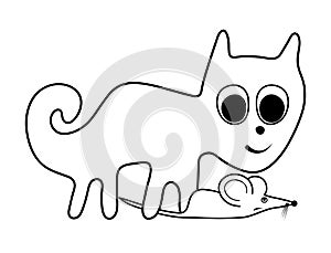 Cat and mouse - a paraphrase of the famous geoglyph The Cat from Nazca photo