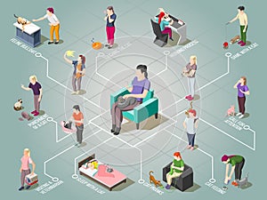 Cat Ordinary Life Isometric Flowchart