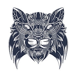 Cat ornamental inking illustration artwork