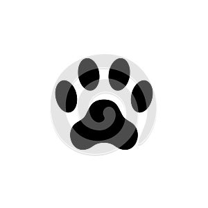 Cat paw print. Footprint. Animal paw isolated on white background