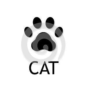 Cat paw print. Vector icon.