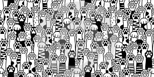 Cat paw seamless pattern