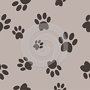 Cat paws seamless vector background