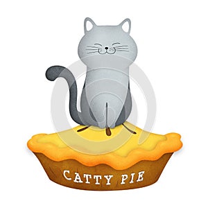 Cat on Pie