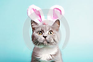 A Cat With a Pink Bow on Its Head