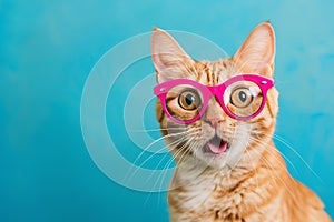 Gatto rosa occhiali generato 