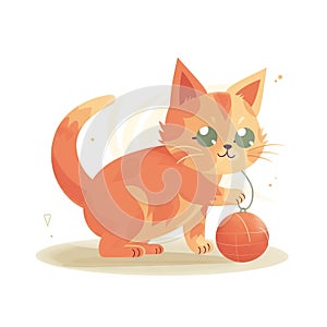 a cat is playing with a ball on a white background with a caption that reads, i love cats, and it\'s not so cute