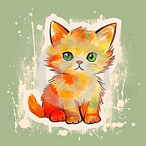 cat. A pleasant purr, a cute print on the clothes