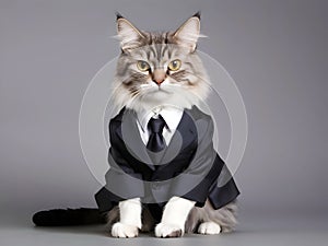 Cat portrait in the elegant suit