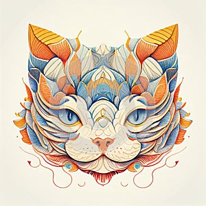 cat portrait logo, Generative AI icon