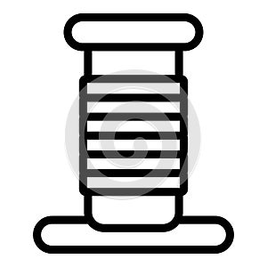 Cat post scratcher tower icon outline vector. Soft carboard pillar