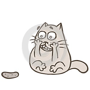 Cat and rabid cucumber. Vector illustration. photo
