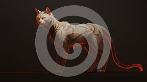 Red Cat With Flames: Detailed Character Illustration In Tabaxi Form photo