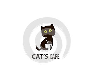 Cat`s cafe logo design