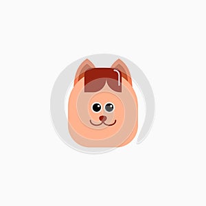 Cat`s face in flat design style. Cute kitty. animal`s head logo. Flat vector illustration, isolated on white background