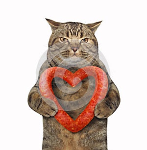 Cat with a sausage heart 2