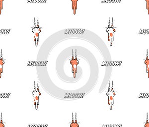 cat scratch vector seamless pattern