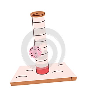 Cat scratching post hand drawn