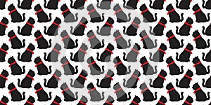 Cat seamless pattern valentine heart kitten head vector scarf isolated repeat wallpaper tile background cartoon illustration doodl