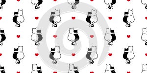 Gato sin costura patrón Día de San Valentín corazón gatito bufanda repetir losas fondo de escritorio diseno de pintura ilustraciones garabatos 
