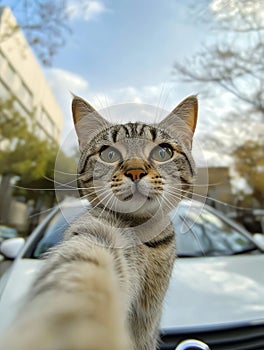 cat selfie, AI generated