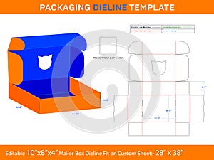 Cat Shape Custom Mailer Window Box LASER CUT Template