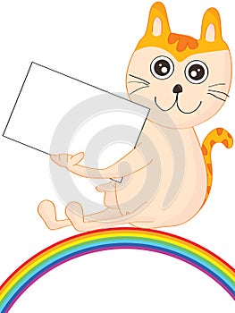 Cat Show Name Card Rainbow