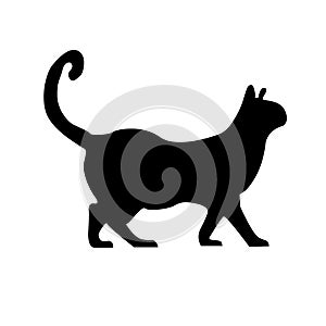 Cat silhouette. Cat black sign isolated on white background. Cat Vector illustration