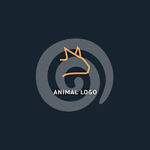 Cat silhouette logo. Vector abstract minimalistic illustration veterinary. Kitten icon. Pet, pet shop, zoo, clinic vector flat sty