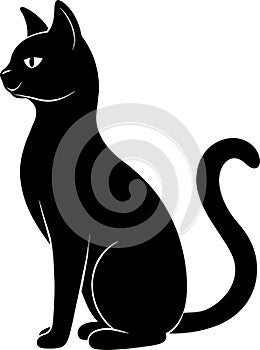 Cat-silhouette: Minimalist Vector Illustration for Logos and Decorations.