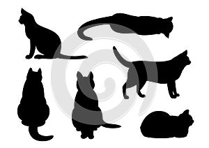 Cat silhouette set