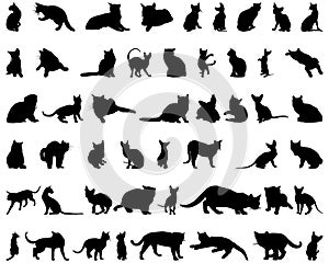 Cat silhouettes set