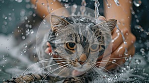 Cat Sitting in Bathtub With Bubbles