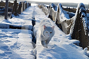 Cat in snow